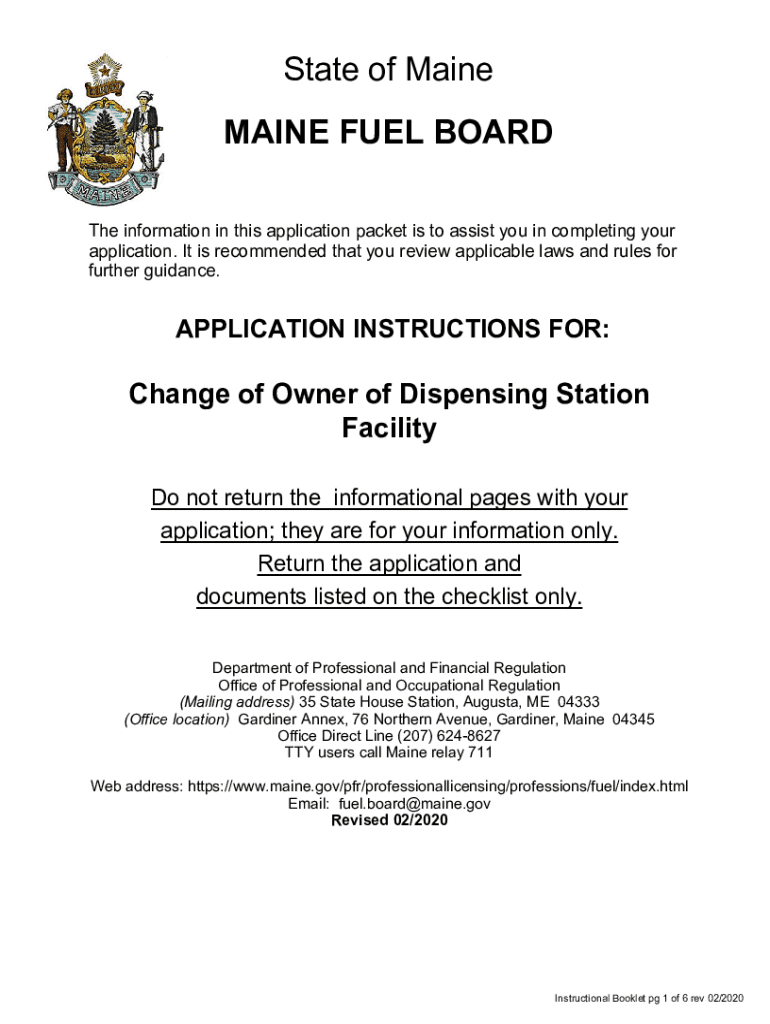 Fillable Online MAINE FUEL BOARD Fax Email Print pdfFiller