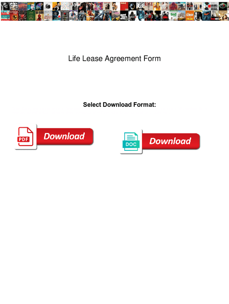 Fillable Online Life Lease Agreement Form. Life Lease Agreement Form