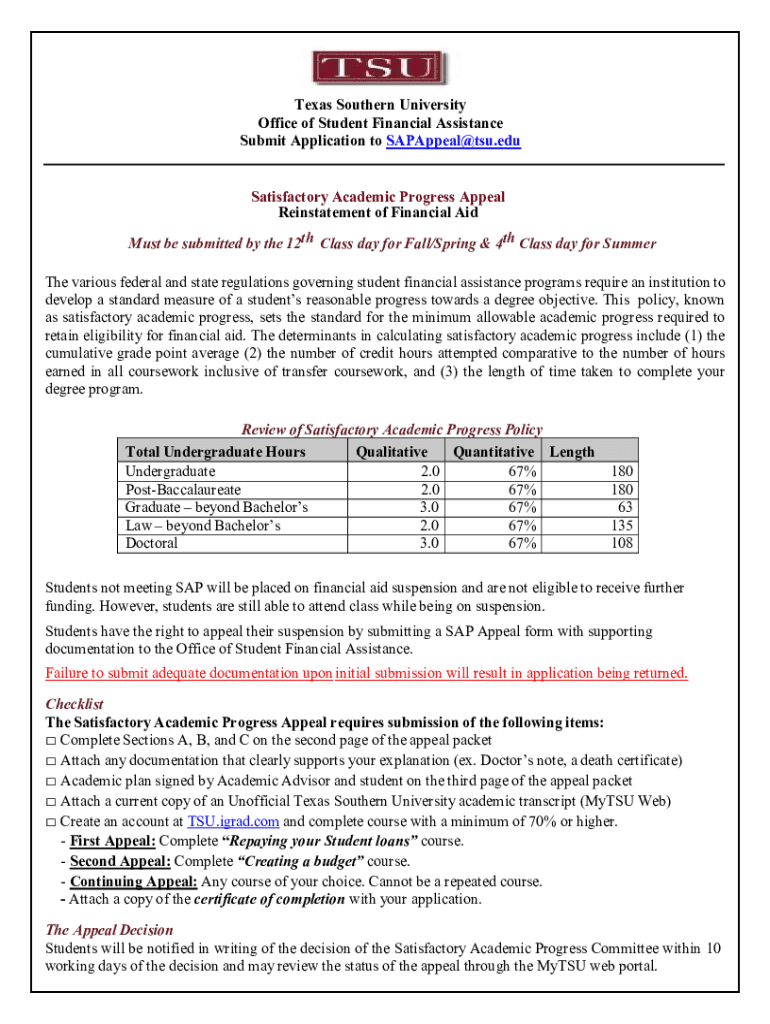 Texas southern university financial aid phone number Fill out & sign