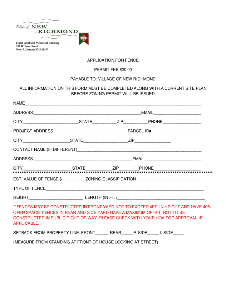 Fillable Online city.milwaukee.govDNSplanningResidential Fence Permit