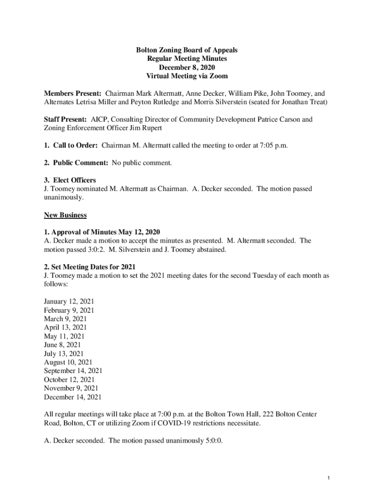 Fillable Online Calendar Bolton, Connecticut Fax Email Print pdfFiller