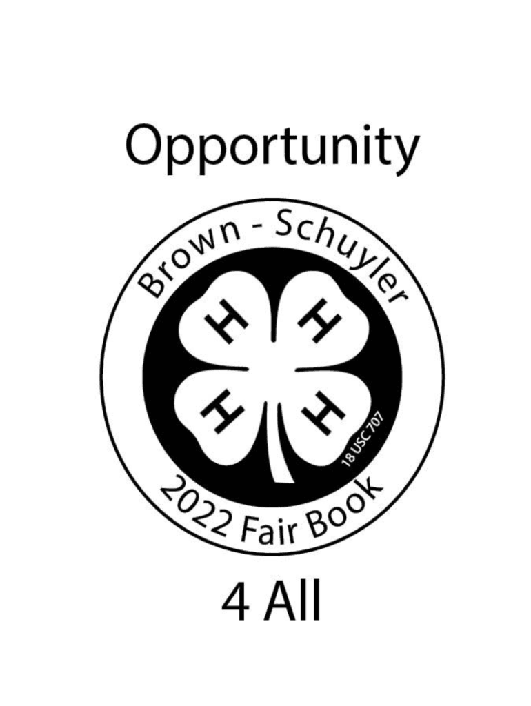 Fillable Online extension illinois 2022 Brown/Schuyler 4H Fair Book