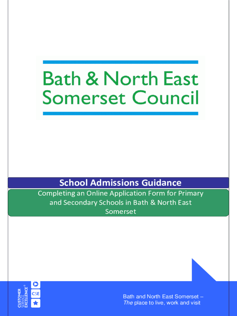 Fillable Online www.bathnes.gov.uksitesdefaultSchool Admissions Guidance Bath and North East