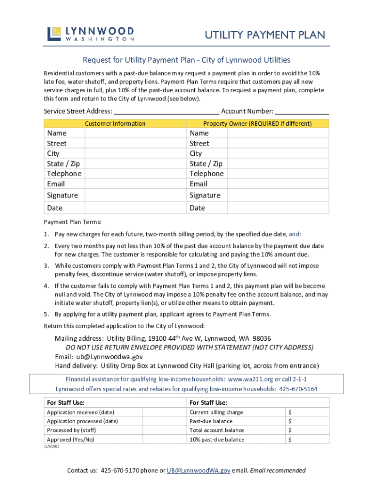 Fillable Online Water / Sewer Utility Bill PaymentsCity of Lynnwood Fax