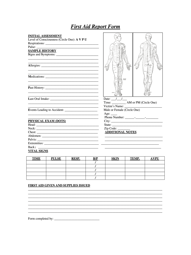 First aid form pdf Fill out & sign online DocHub