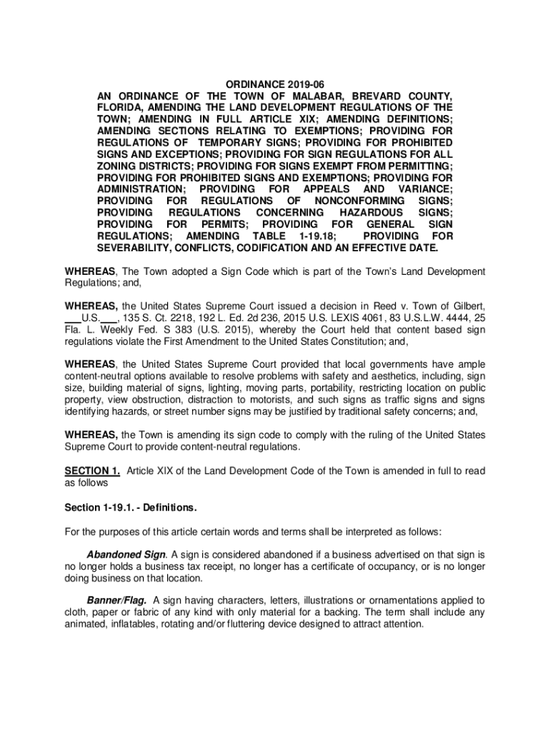 Fillable Online OF ORDINANCES TOWN OF