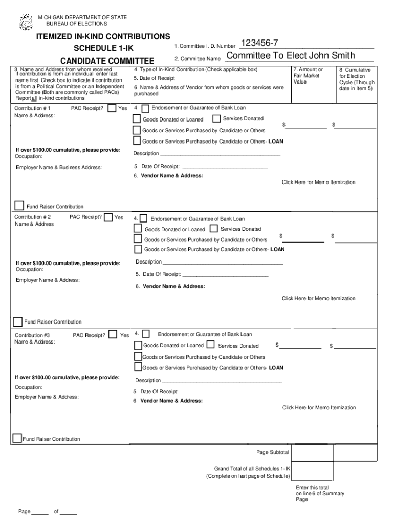 Fillable Online Instructions and Forms Candidate Committees