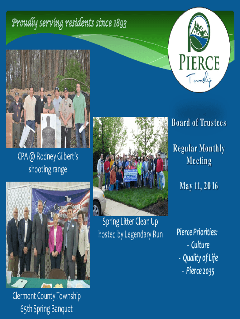 Fillable Online PIERCE TOWNSHIP ZONING COMMISSION Public Hearing 630pm