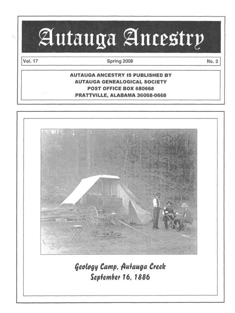 Fillable Online Autauga County Alabama GenealogyAlabama GenealogyRoster