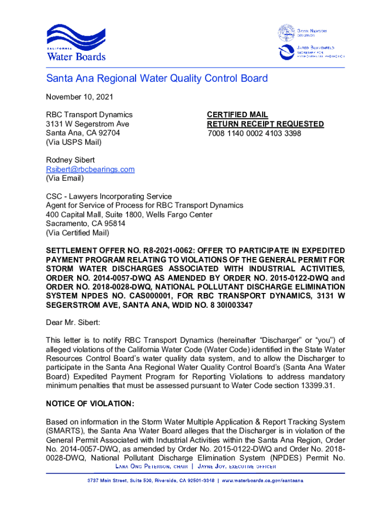 Fillable Online Santa Ana Regional Water Quality Control Board CA.gov