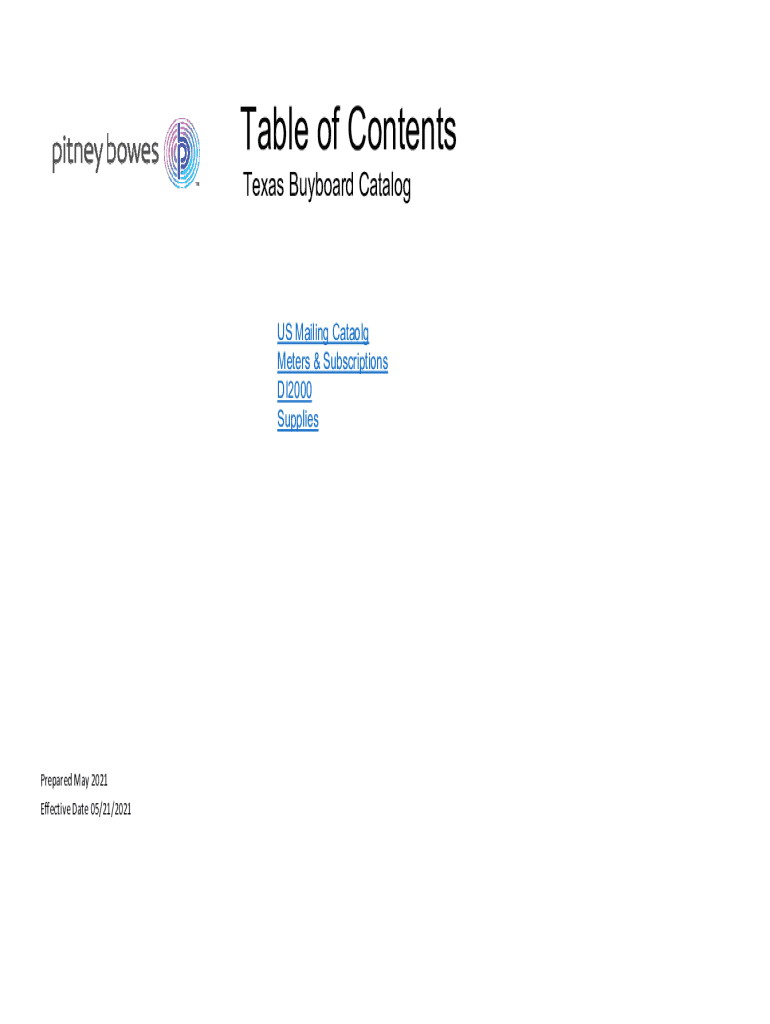Fillable Online Fillable Online Table of Contents Texas Buyboard