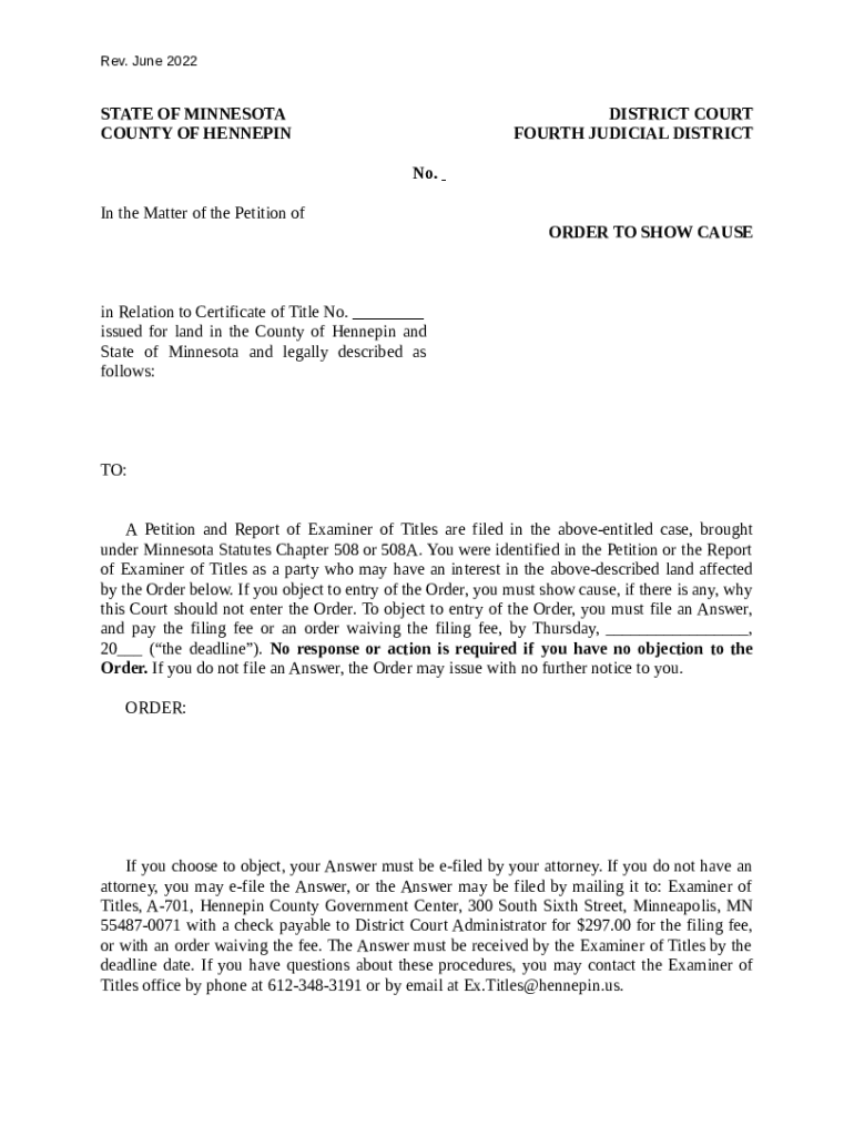 Table of Contents Hennepin County, Minnesota Doc Template pdfFiller