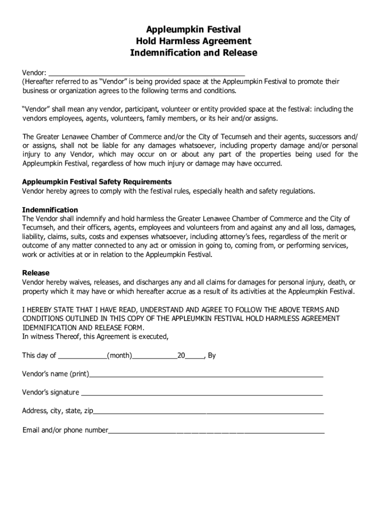 Fillable Online Appleumpkin Festival 2021, a Festival in Tecumseh