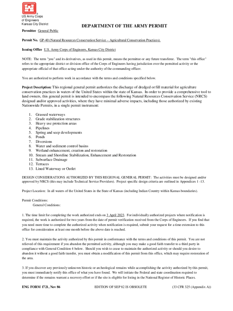 Fillable Online General Permit GP-40 Permit Document. General Permit GP