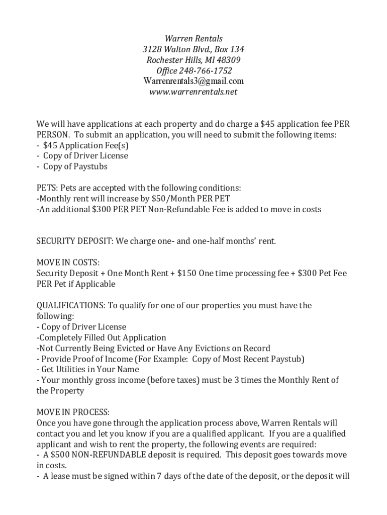 Fillable Online Application For Rent, 1443 E RentLinx Fax Email Print