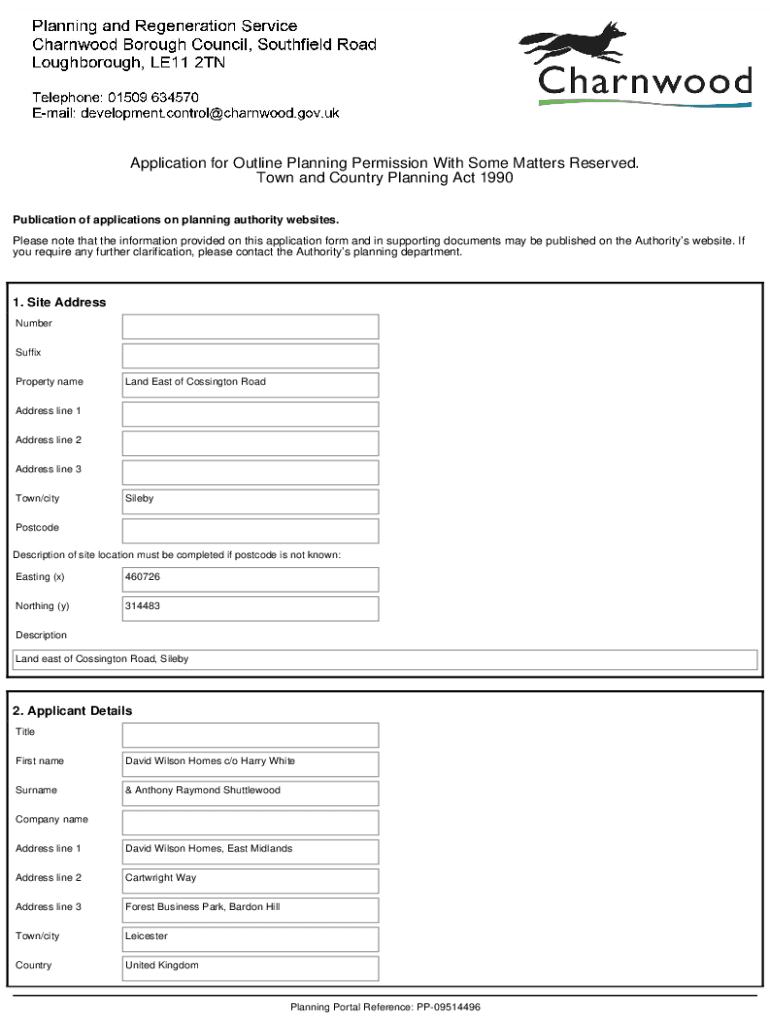 Fillable Online Outline planning consent Consent types Planning