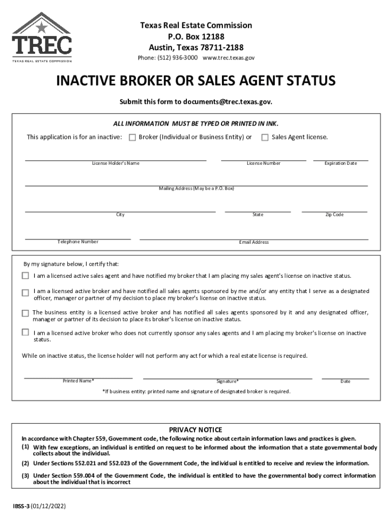 Fillable Online trec form.pdf Print Form Texas Real Estate Commission