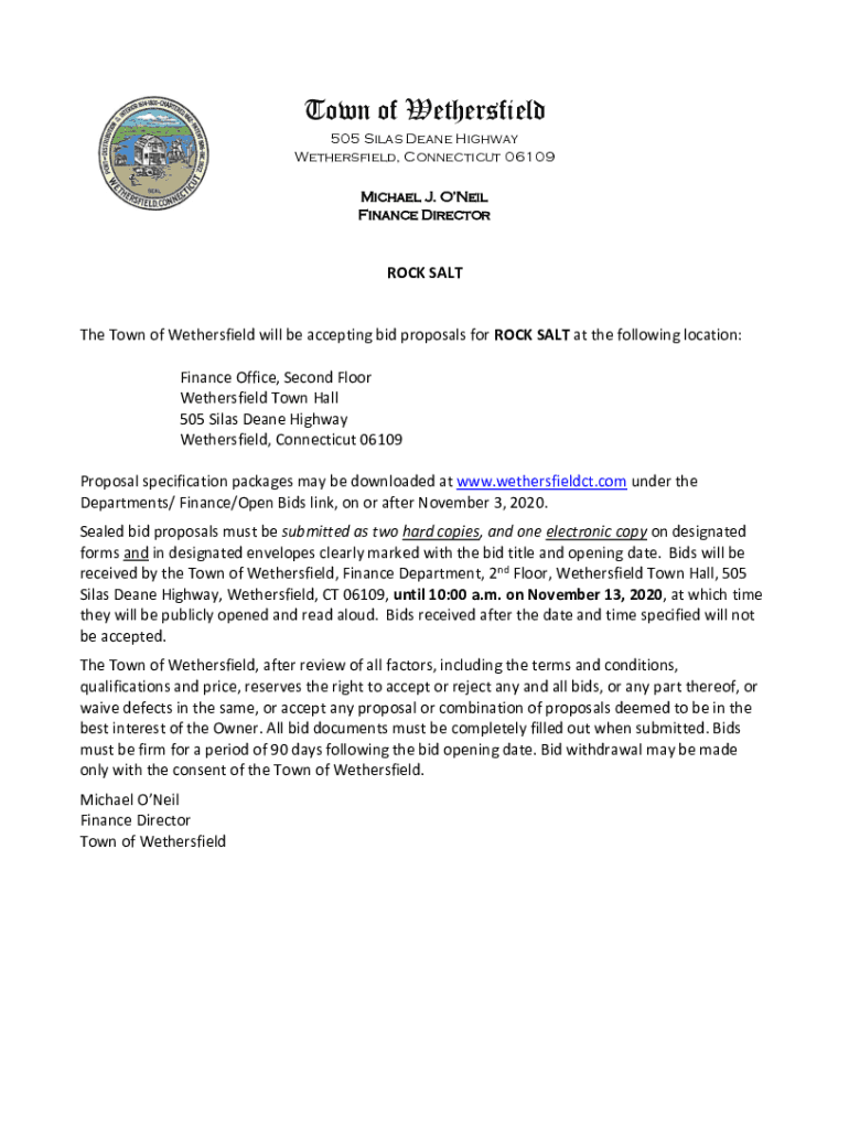 Fillable Online Contact Us Town of Wethersfield, Connecticut Fax