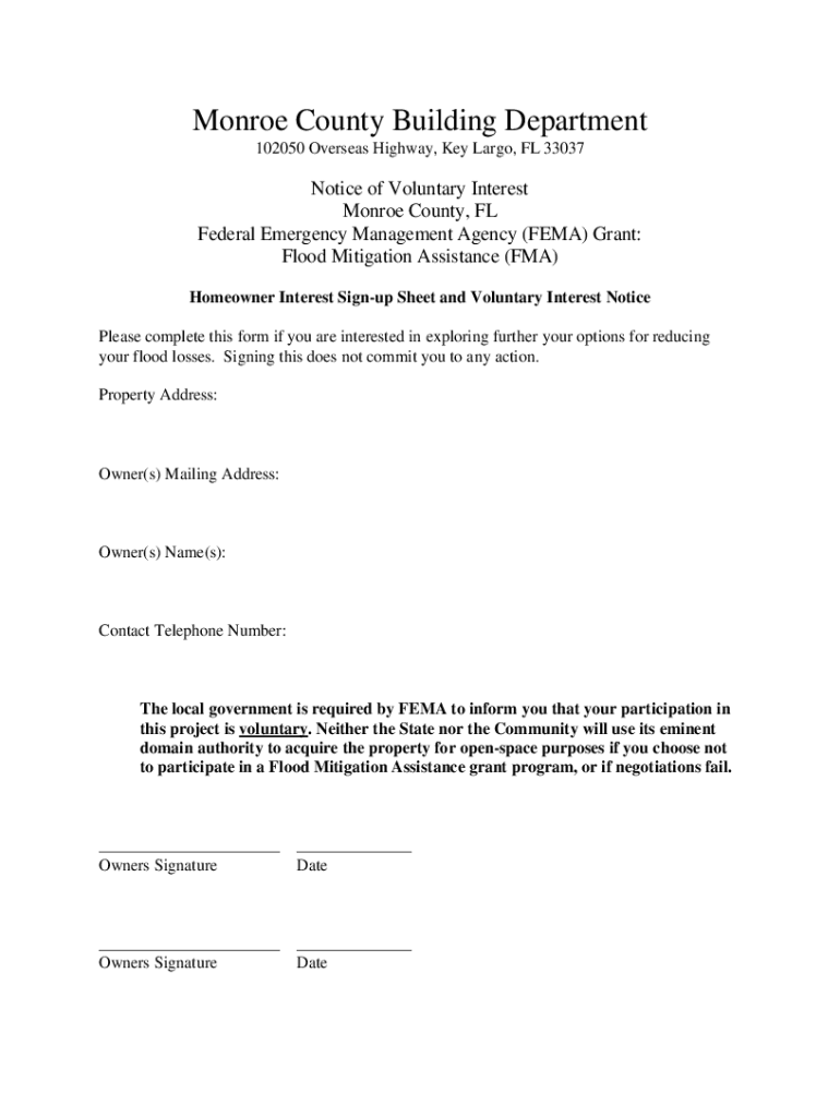 Fillable Online Monroe County Building Department Key Largo, FL