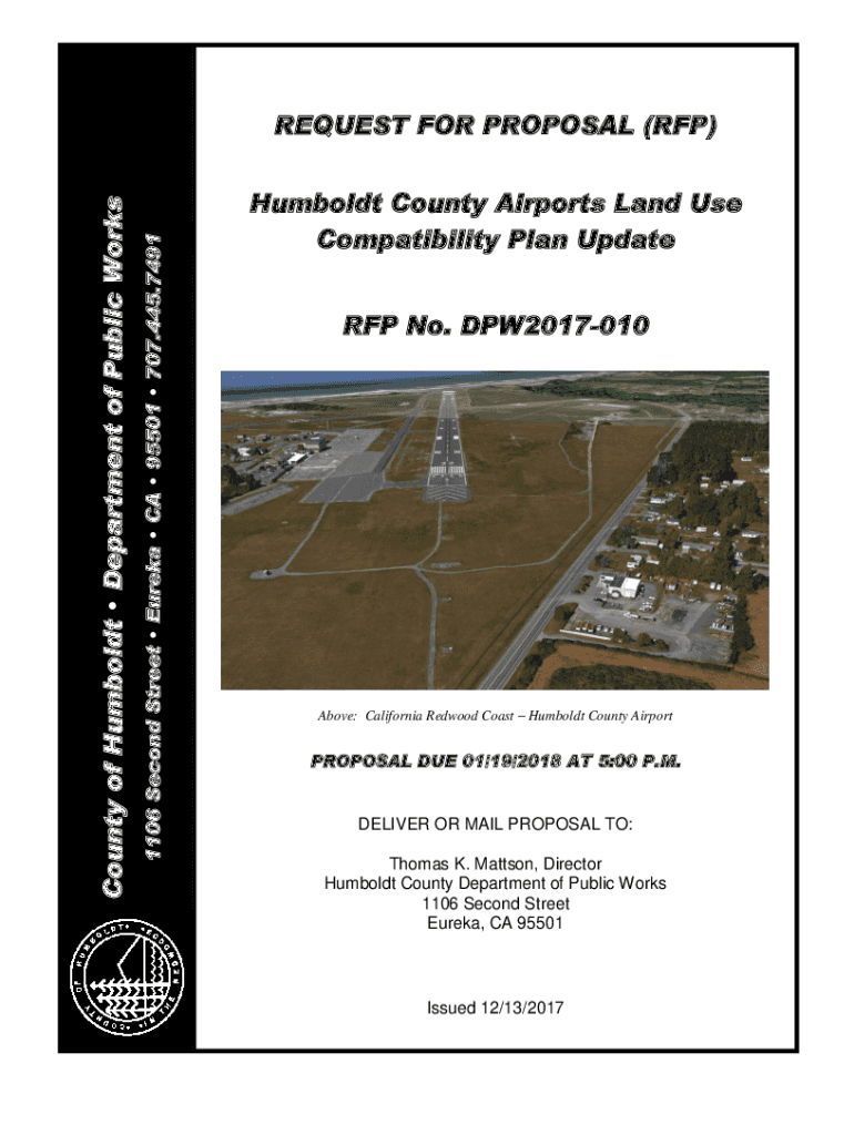 Fillable Online REQUEST FOR PROPOSAL (RFP) Humboldt County Airports