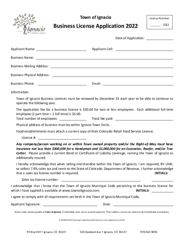 Fillable Online Form 2022 COUNTY BUSINESS LICENSE APPLICATION (Revize