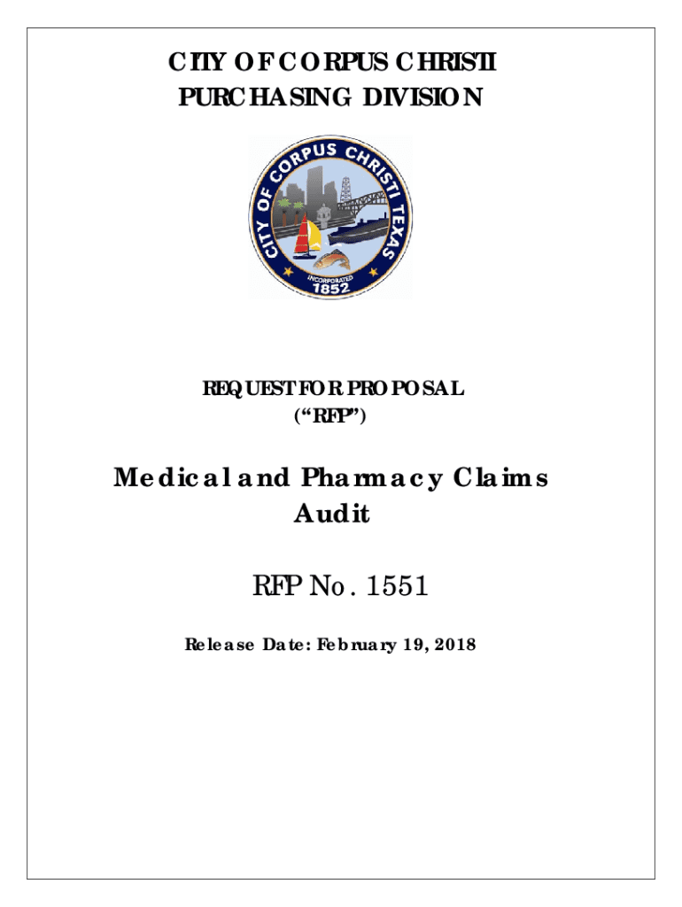 Fillable Online Medical and Pharmacy Claims Audit RFP No. 1551