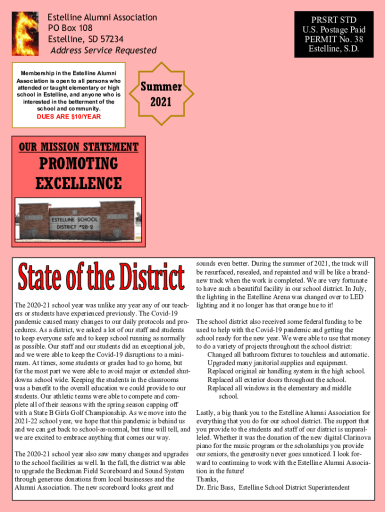 Fillable Online Estelline Alumni AssociationEstelline, SDCause IQ Fax