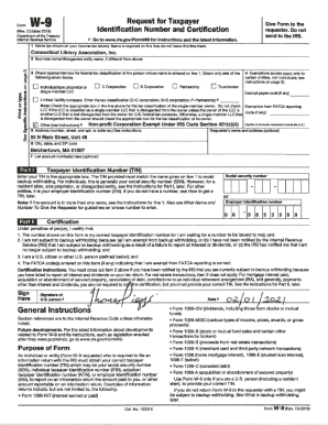 Fillable Online Form W-9: Request for Taxpayer Identification Number