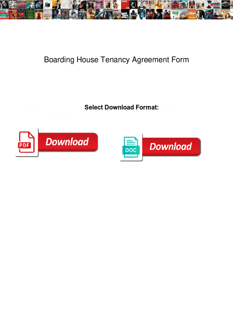 Fillable Online Boarding House Tenancy Agreement Form. Boarding House