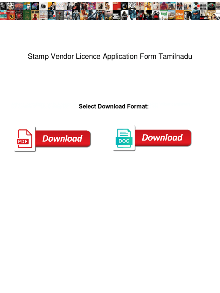 Fillable Online Stamp Vendor Licence Application Form Tamilnadu. Stamp