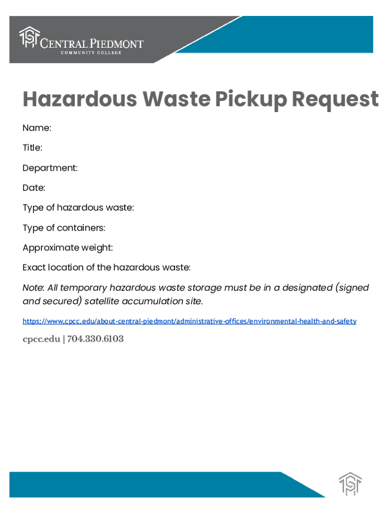 Fillable Online Copy of Biohazard waste pickup request form Fax Email
