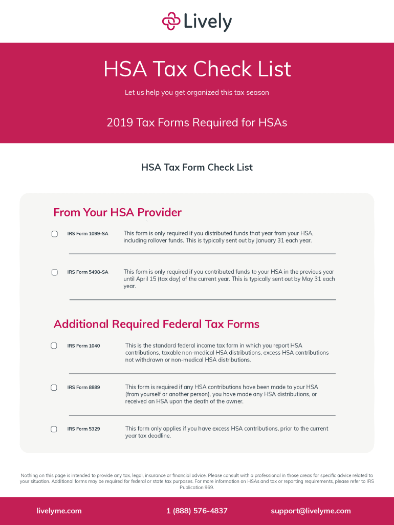 Fillable Online Form 5498, Form 1099, Form 8889 HSA Tax Forms