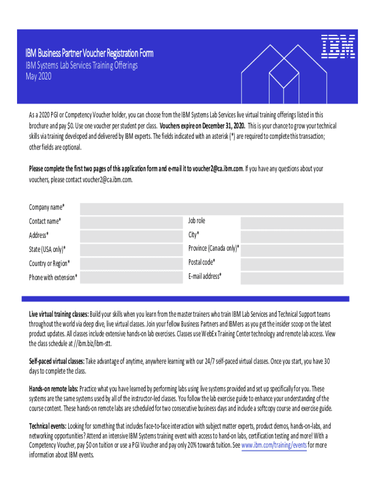 Fillable Online IBM Business Partner Voucher Registration Form Fax