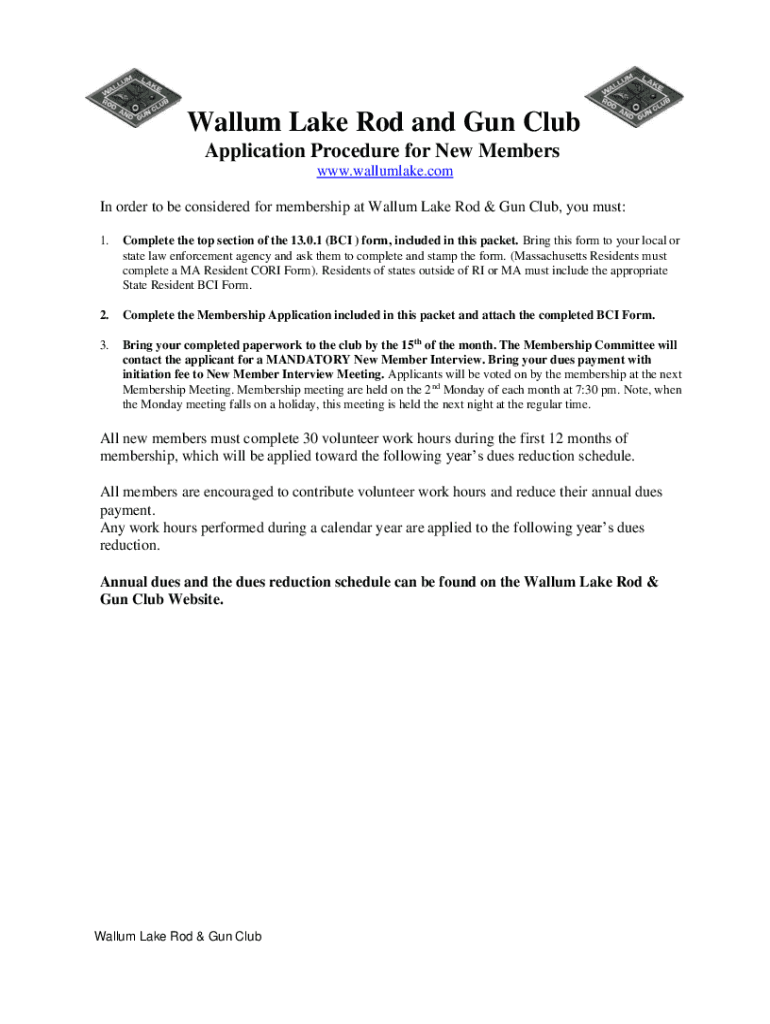 Fillable Online Wallum Lake Rod and Gun Club Fax Email Print pdfFiller