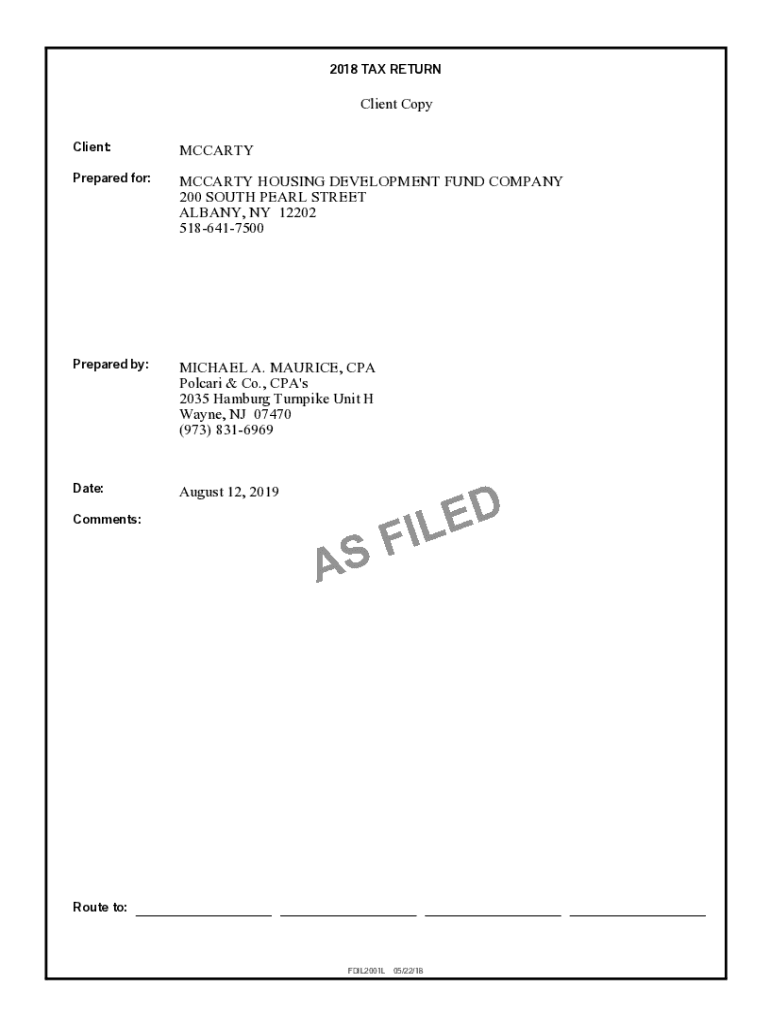 Fillable Online Details about Mccarty housing development fund company