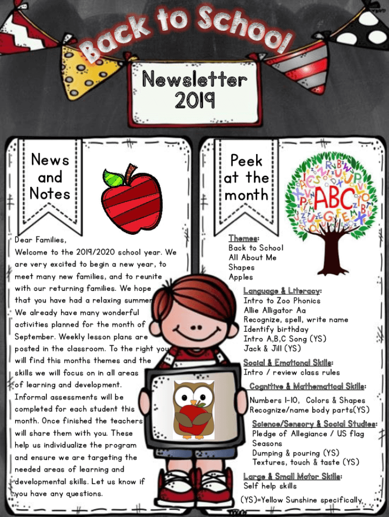 Fillable Online to the 20192020 School Year (New Dundee Public