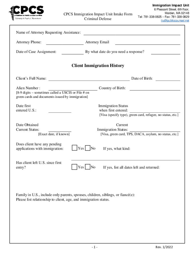 Fillable Online Client Immigration History Fax Email Print pdfFiller