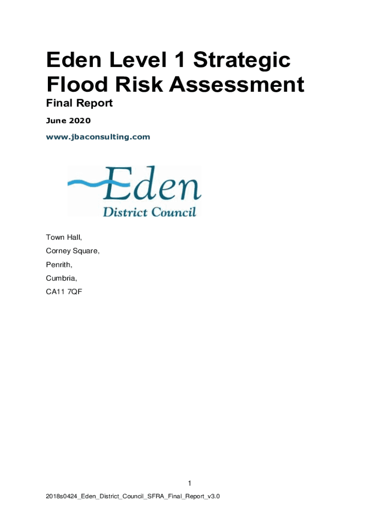 Fillable Online Eden District Council Strategic Flood Risk Assesment Final Report. Eden District