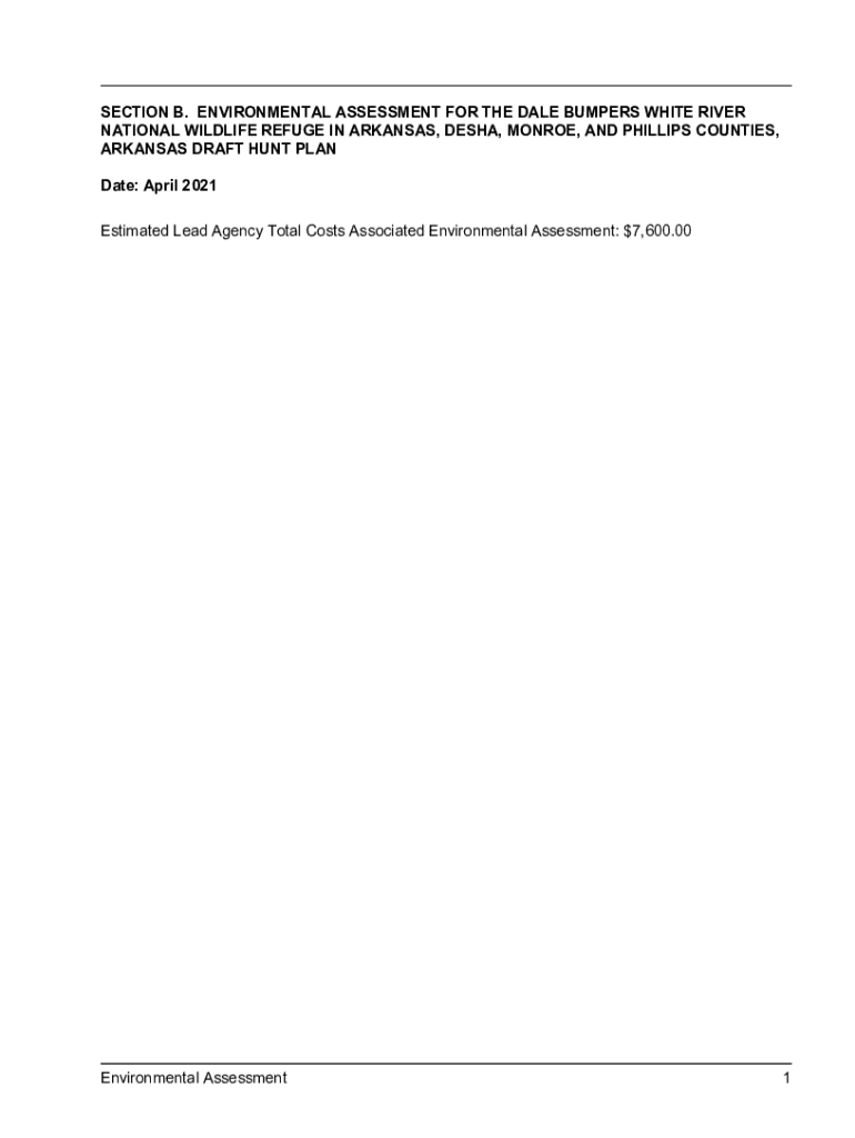 Fillable Online Dale Bumpers White River National Wildlife Refuge Water