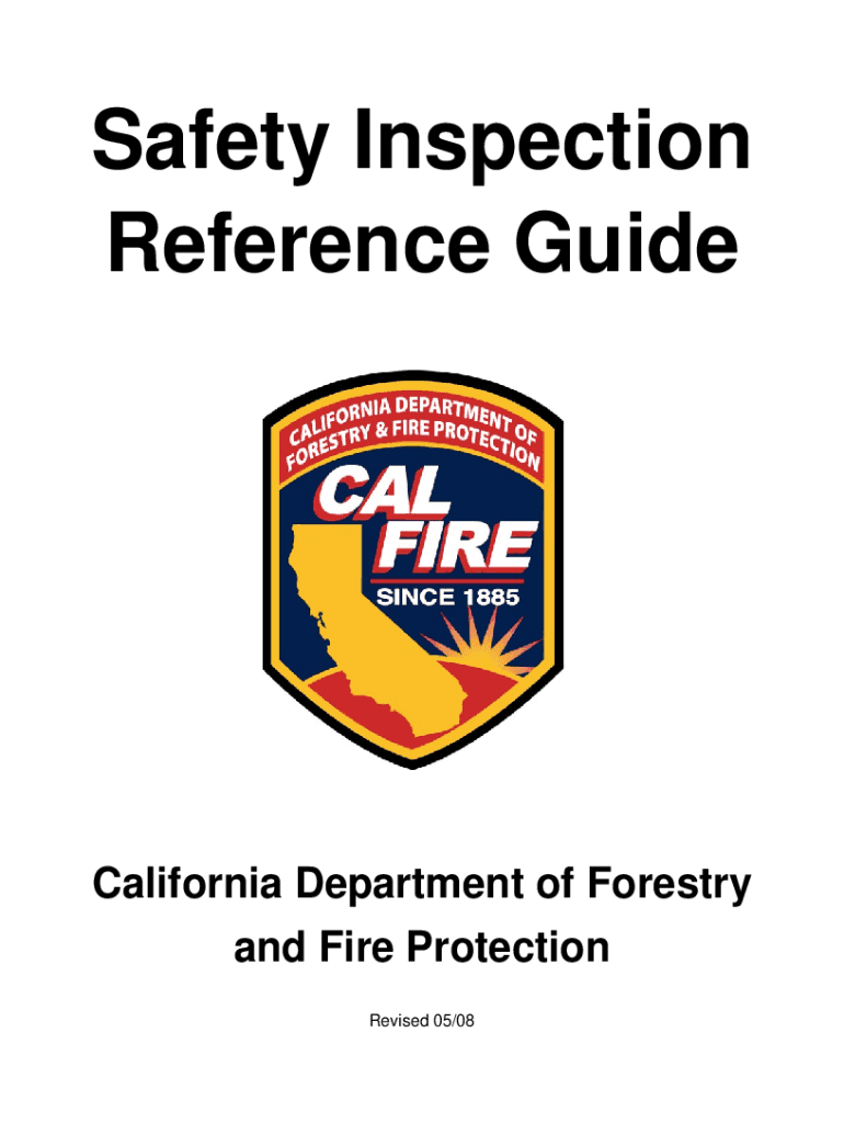 Fillable Online Safety Inspection Reference Guide CAL FIRE Butte Unit