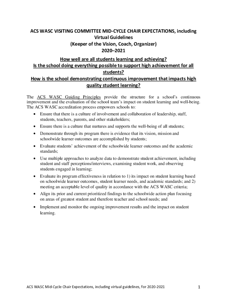 Fillable Online WASC Guidelines for Schools