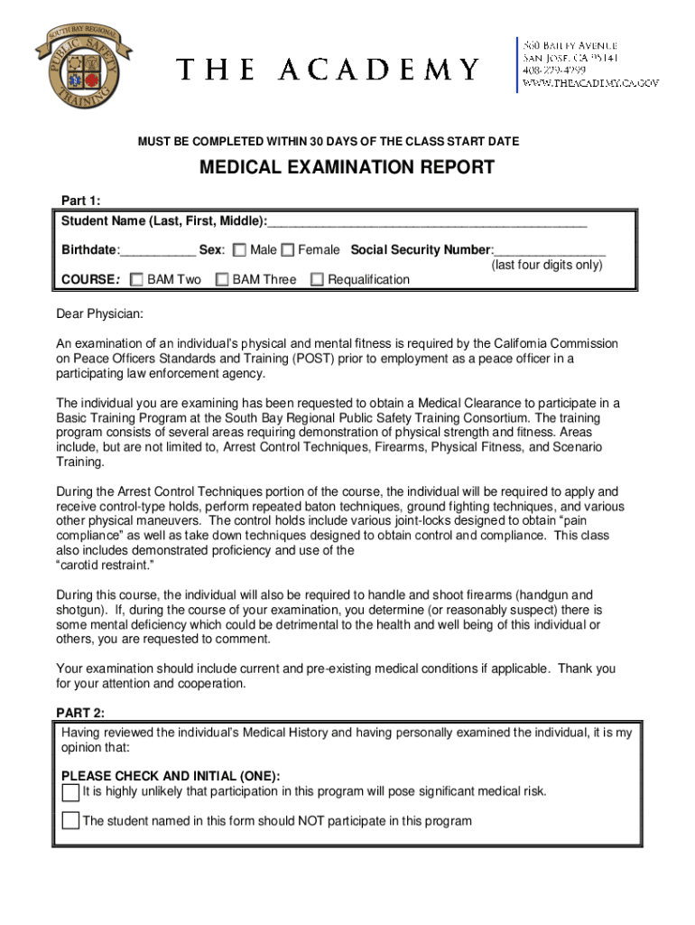 Fillable Online theacademy ca Medical Record Completion