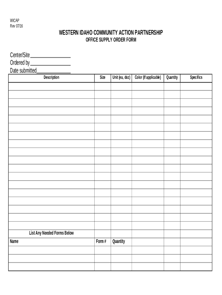 W9 Office Supply Order Doc Template pdfFiller