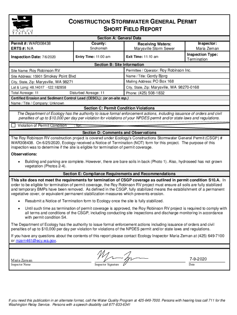 Fillable Online 2022 Construction General Permit (CGP)US