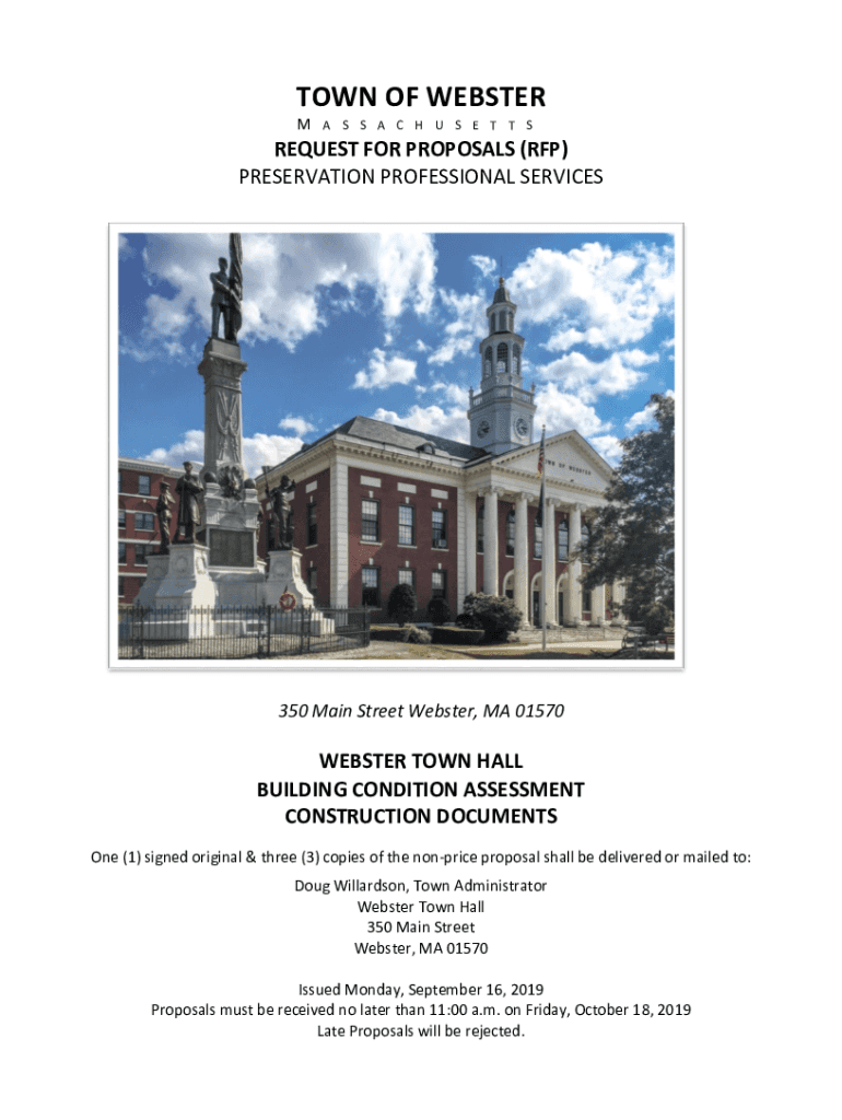 Fillable Online town of webster request for proposals (rfp