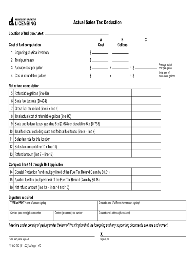 Fillable Online Actual Sales Tax Deduction. Unless exempted by law, we deduct use (sales) tax