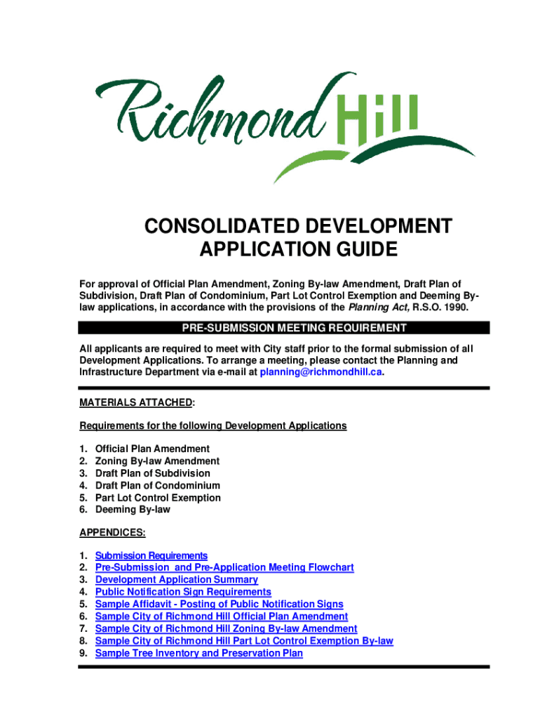 Fillable Online Official Plan / Zoning Bylaw Amendment Application Guide Caledon Fax Email