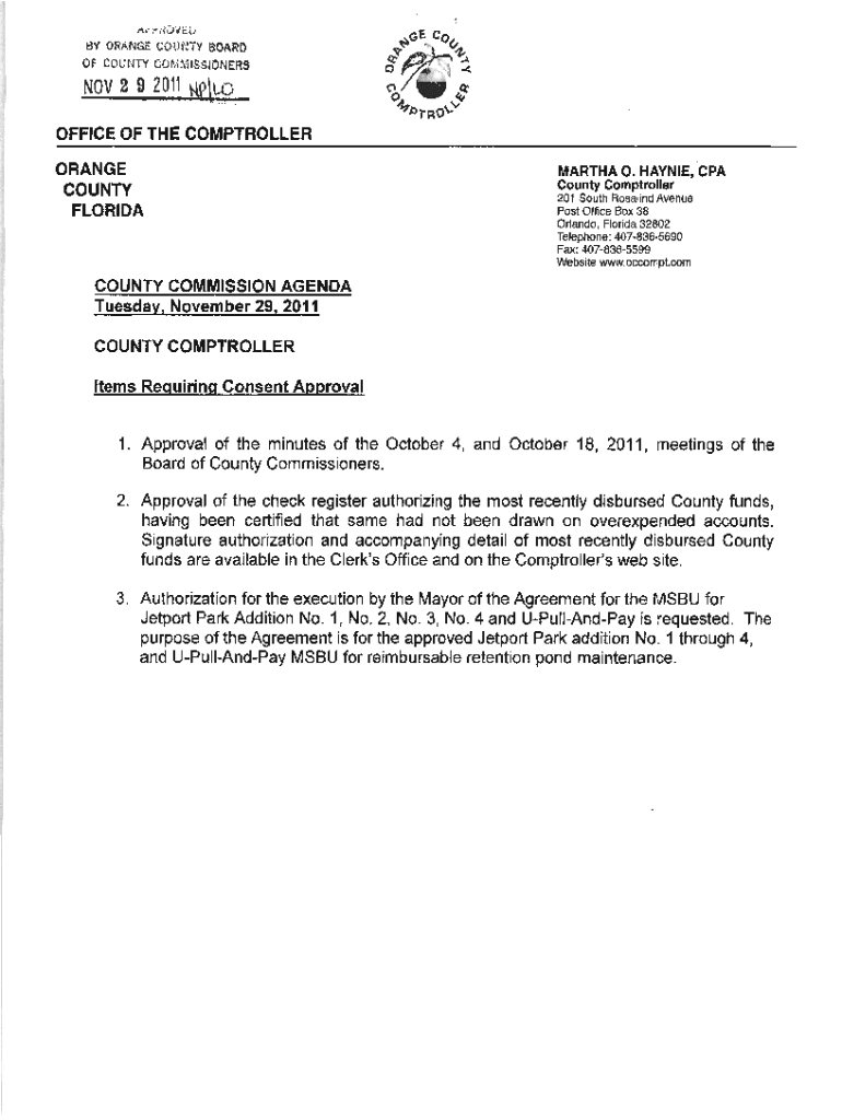 Fillable Online Orange County Tax Collector Orange County Florida Tax