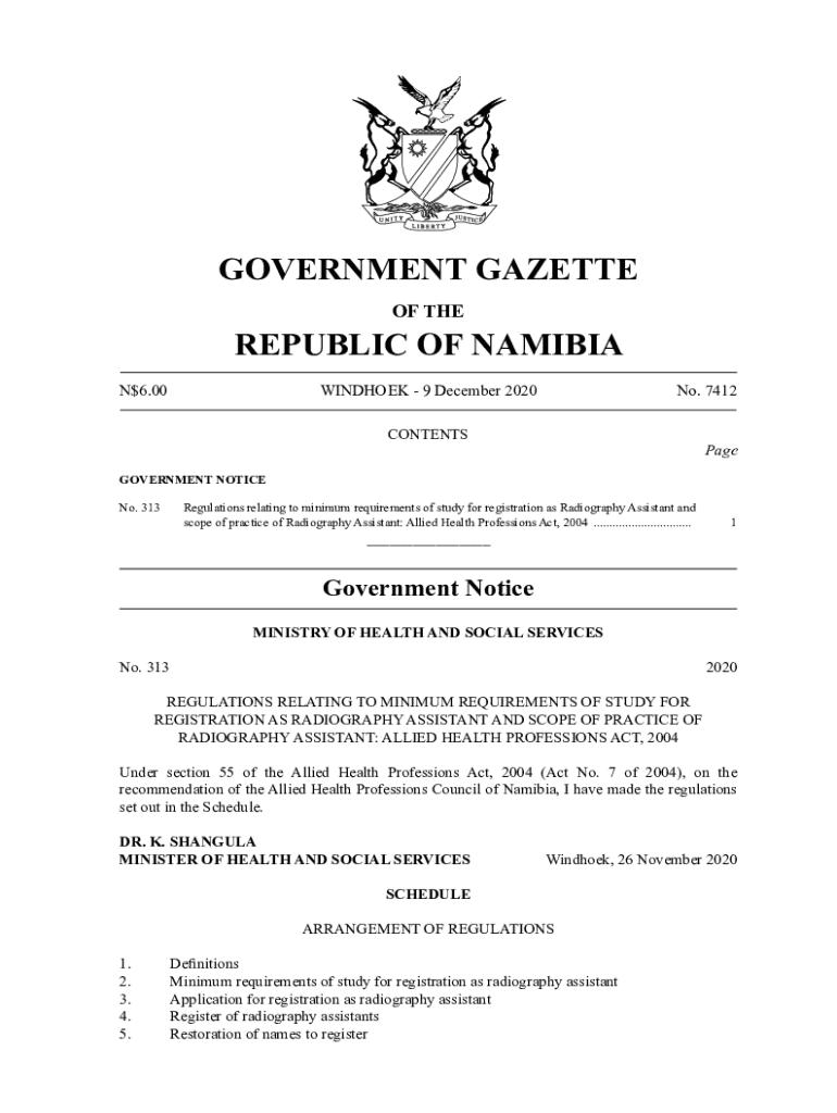 Fillable Online Regulations relating to minimum requirements of study