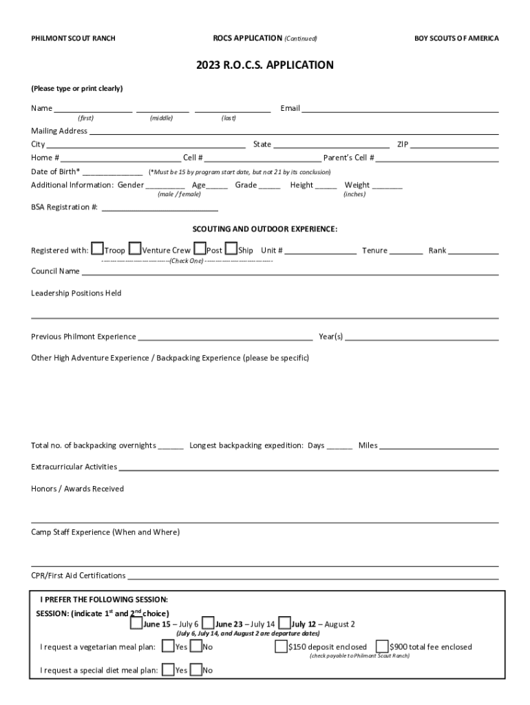 Fillable Online Conservation Department Philmont Scout Ranch Fax
